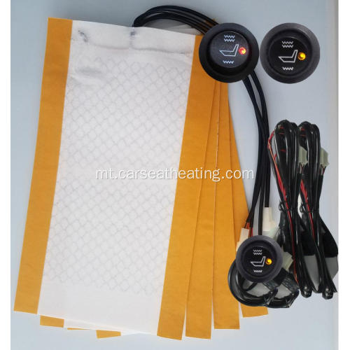 Side Flap Seat Heater pad tal-fibra tal-karbonju